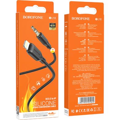 AUX кабель Borofone BL18 Lightning Silicone 1m black