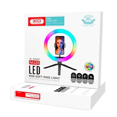 Кільцева світлодіодна Led лампа для селфі XO BGD007 MJ26 26 см із затискачем для телефону 6 colors
