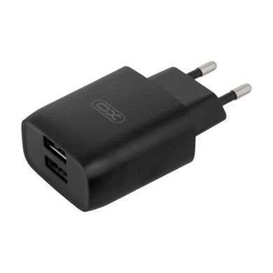 Сетевое зарядное устройство XO L57 2.4A 2usb 1m black