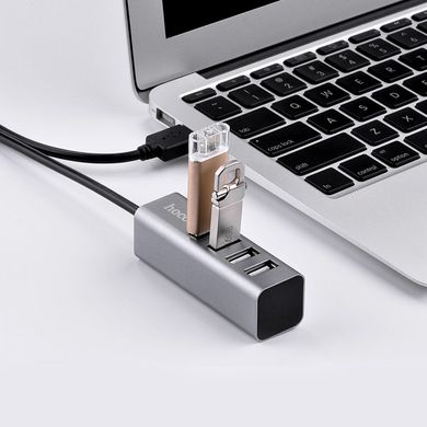 USB Hub Hoco HB1 4USB 2.0/5V/0,5A/480Mbps/0,8m Silver
