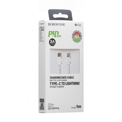 USB кабель Borofone BX36 PD 20W Type-C to Lightning 3A/1m black