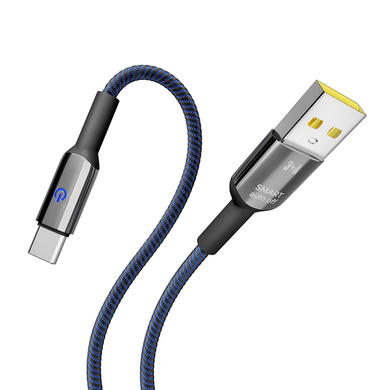 USB кабель YOKI SMART YK-SM31 Type-C 3A 1.2m black/blue