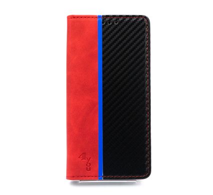 Чохол книжка Carbon для Samsung A52 5G red/black (4you)