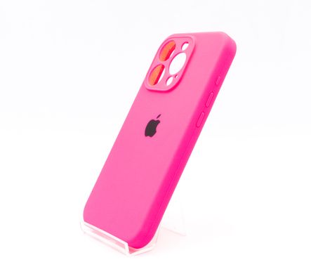 Силіконовий чохол Full Cover для iPhone 15 Pro barble pink (hot pink) Full Camera