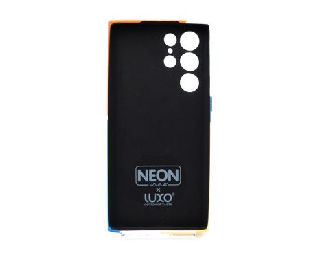 Силіконовий чохол WAVE NEON X LUXO Minimalistic для Samsung S22 Ultra Full camera red/yellow/blue