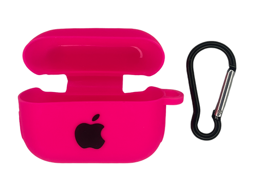 Чохол for AirPods Pro силіконовий + карабін hot pink box.