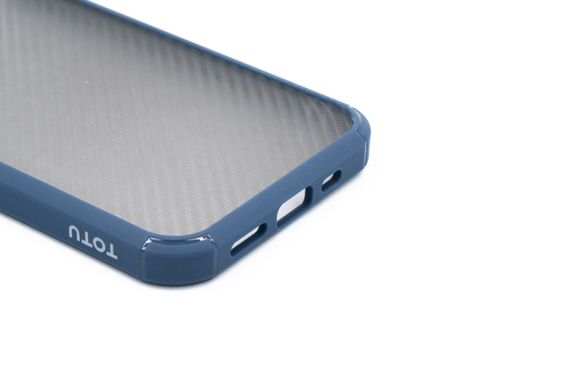 Чохол Totu Carbon (PC+TPU ) для IPhone 12/12 Pro blue Anti-Fall