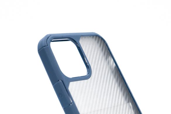 Чохол Totu Carbon (PC+TPU ) для IPhone 12/12 Pro blue Anti-Fall