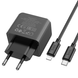 Мережевий зарядний пристрій HOCO CS15A Ocean 1usb-C PD30W + cable Type-C to Lightning Black