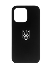 Силиконовый чехол Full Cover для iPhone 14 Plus black герб UA