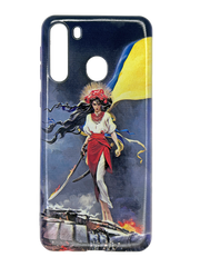 TPU чохол MyPrint для Samsung A21 українка з мечем Full camera clear