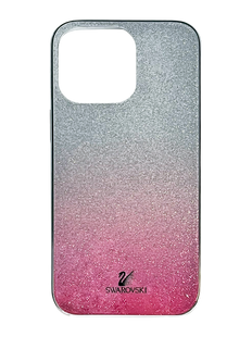 Чохол TPU+Glass для iPhone 13 Pro Swarovski raspberry