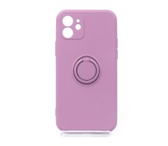 Чохол (TPU) Candy Ring для iPhone 12 purple Full Camera