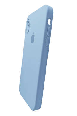Силиконовый чехол Full Cover Square для iPhone X/XS mist blue Full Camera