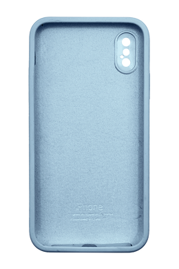 Силиконовый чехол Full Cover Square для iPhone X/XS mist blue Full Camera
