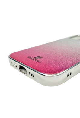 Чохол TPU+Glass для iPhone 13 Pro Swarovski raspberry