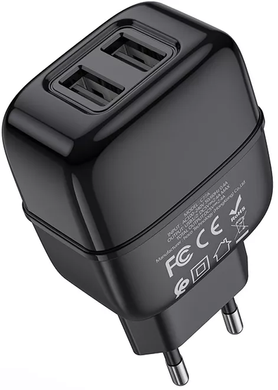 Сетевое зарядное устройство HOCO C77A Type-C 2.4A 2USB black