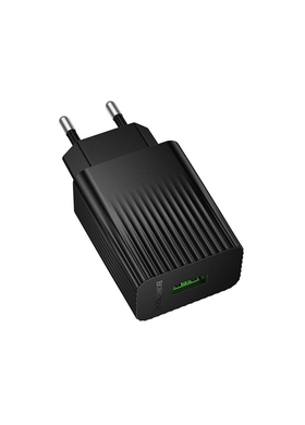 Сетевое зарядное устройство Borofone BAS72A QC3.0 (1USB/3A/18W) black