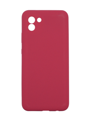 Силиконовый чехол Full Cover для Samsung A03 rose red Full Сamera без logo