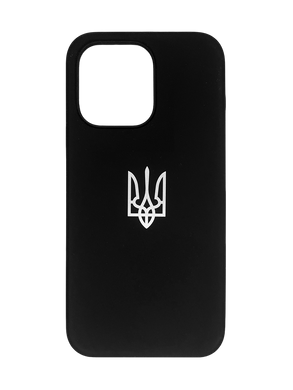 Силіконовий чохол Full Cover для iPhone 14 Plus black герб UA