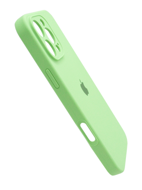 Силиконовый чехол Full Cover для iPhone 16 Pro Max pistashio Full Camera