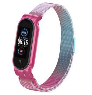 Ремінець Milanese Loop Xiaomi Mi Band 5/6 gradient pink/blue
