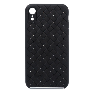 Силиконовый чехол Weaving case для iPhone XR black (плетенка)
