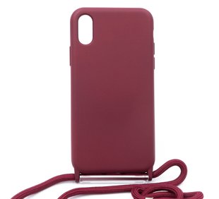 Силіконовий чохол WAVE Lanyard для iPhone X/Xs rose red (TPU)