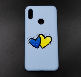 Силиконовый чехол Full Cover MyPrint для Huawei Y6 2019 mist blue Серця-укр.