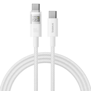 Кабель Baseus Display 2 Fast Charging Type-C toType-C 100W 1m white