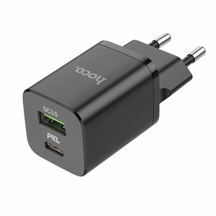 Сетевое зарядное устройство Hoco N13 Bright PD30W+QC3.0 (EU) black