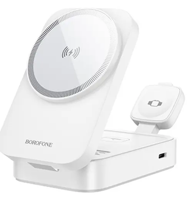 Бездротовий Зарядний Пристрій Borofone BQ38 3in1 For iWatch white