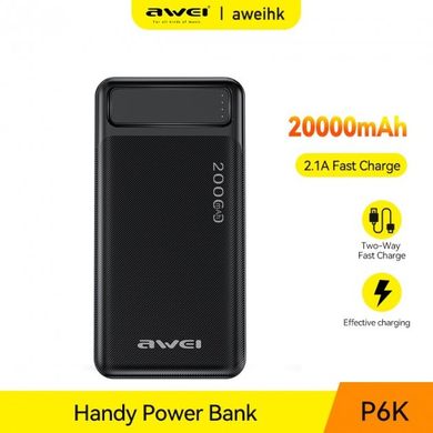 Power Bank Awei P6K 20000 mAh black
