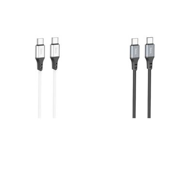 USB кабель Hoco X86 Spear Silicone Type-C to Type-C 60W 1m white