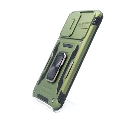 Чохол Camshield Army Ring для Samsung S21 FE army green протиударний шторка/захист камери