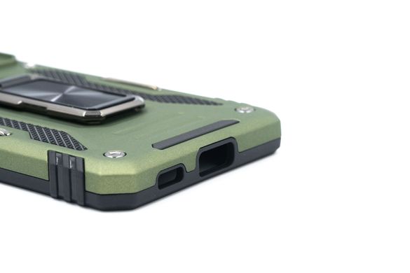 Чохол Camshield Army Ring для Samsung S21 FE army green протиударний шторка/захист камери