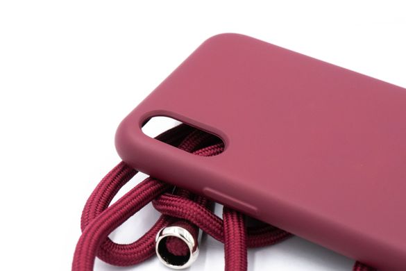 Силіконовий чохол WAVE Lanyard для iPhone X/Xs rose red (TPU)