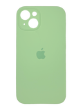 Силіконовий чохол Full Cover для iPhone 15 green (mint) Full camera