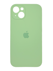 Силіконовий чохол Full Cover для iPhone 15 green (mint) Full camera