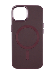 Чохол шкіряний Bonbon Leather Metal Style with MagSafe для iPhone 14 plum