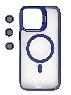 Чохол Bracket clear camera lens with MagSafe для iPhone 14 Pro Max dark blue