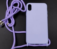 Силіконовий чохол WAVE Lanyard для iPhone XS Max light purple (TPU)
