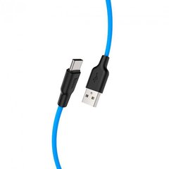 USB кабель HOCO X21 Plus silicone Type-C 3A 1m black/blue