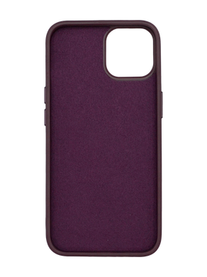 Чехол кожаный Bonbon Leather Metal Style with MagSafe для iPhone 14 plum
