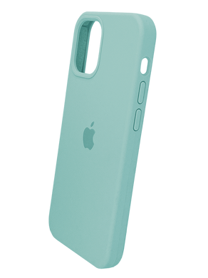 Силиконовый чехол Full Cover для iPhone 12/12 Pro azure (marine green)
