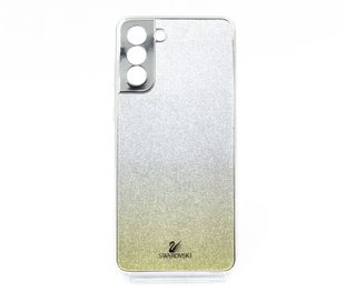 Чохол TPU+Glass для Samsung S21+ gold Swarovski Full Camera