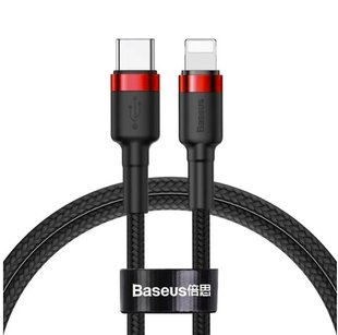 PD кабель Baseus Cafule Cable Type-C to iP PD 20W 1m red+black