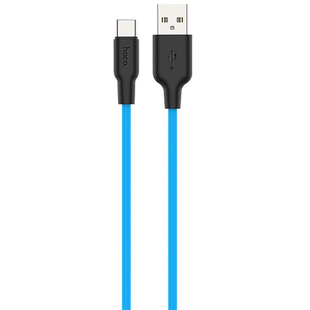 USB кабель HOCO X21 Plus silicone Type-C 3A 1m black/blue