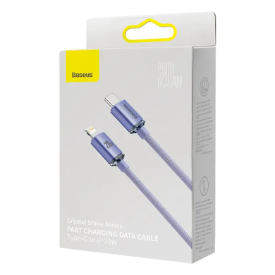 Кабель Baseus Crystal Shine series Type-C to Lightning 20W 1.2m purple