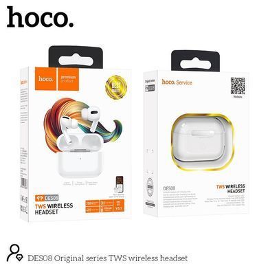 Bluetooth стерео гарнітура HOCO DES08 Original series Pro TWS White